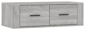 Mobile tv pensile grigio sonoma 80x36x25cm in legno multistrato