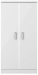 Mobile scarpiera H 180 cm in legno bianco con ante e ripiani regolabili