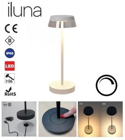 Redo 90306 - Lampada da tavolo LED dimmerabile ILUNA LED/2,5W/5V 3000 mAh IP65 bianco