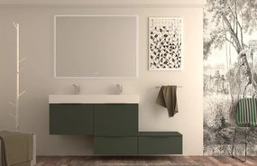 Armadietto bagno a terra Modula BADEN HAUS 1 cassetto P 45 x L 120 x H 27 cm verde opaco