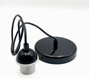 Lampadario a sospensione con filo HARMA 1xE27/15W/230V diametro 14 cm bianco/nero