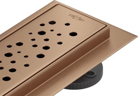 Mexen Flat 360° M12 scarico lineare girevole 60 cm, rame spazzolato - 1C21060-40