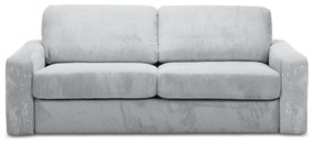 Divano grigio chiaro allungabile con rivestimento in velluto a coste 195 cm Nona – Makamii