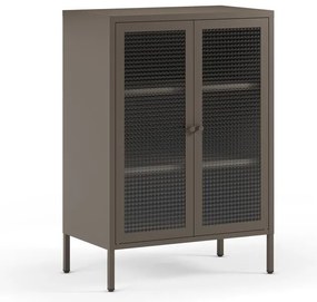 Vetrina grigia in metallo 70x100x40 cm Layna – Marckeric