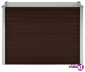 vidaXL Letto Rialzato Giardino Marrone 100x40x77 cm in Acciaio Zincato