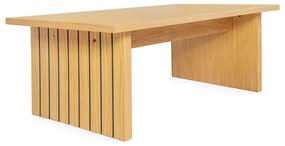 Tavolino con piano in rovere decorato in colore naturale 60x120 cm Stripe - Woodman