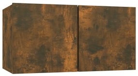 Mobili porta tv pensili 2 pz rovere fumo 60x30x30 cm