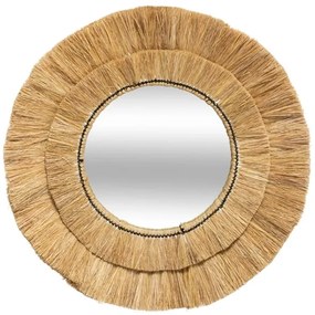 Atmosphera - Specchio da parete ALBA diametro 57 cm bastone di rafia