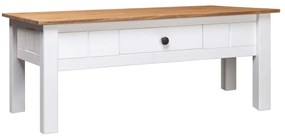 Tavolino Salotto Bianco 100x60x45cm Pino Massello Panama Range /