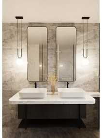 Lampadario a Sospensione in Acciaio e Vetro GLAM 1 Nero E14 Colore delle Sfere Bianco