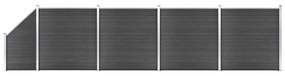 Set Pannelli di Recinzione in WPC 792x(105-186) cm Nero