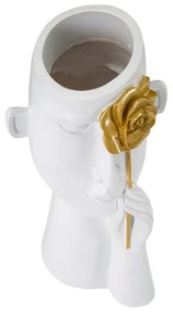 Vaso in poliresina bianca 27 cm Fiore - Mauro Ferretti