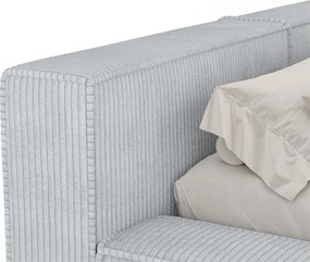 Letto matrimoniale imbottito grigio chiaro con contenitore e rete inclusi 160x200 cm Voliera – Maison de Rêve