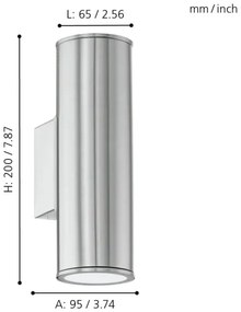 Eglo 33582 - LED RGBW dimmerabile esterno RIGA 2xGU10/5W/230V IP44