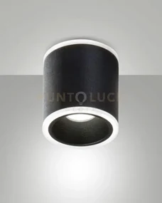 Paca plafoniera 2 luci nera d.9cm a led 13w 3000k 848 + 486lm