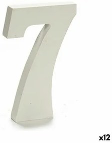 Numeri 7 Legno Bianco (1,8 x 21 x 17 cm) (12 Unità)