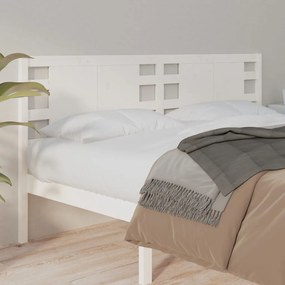 Testiera Per Letto Bianca 166x4x100cm İn Legno Massello Di Pino /