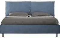 Letto imbottito Matrimoniale 160x200 cm Antea - Contenitore,Microfibra,Blu