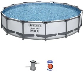 Piscina steel pro max tonda con telaio portante cm.427x84h. - kg.33,5 -lt.10.220 -filtro cartuccia (art.56595)