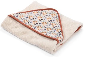 Asciugamano in cotone crema con cappuccio 80x80 cm Pomme des Bois - Moulin Roty