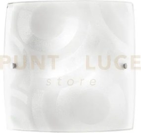 Plafoniera miro' bianca 4 luci attacco e27 50x11x50cm in vetro