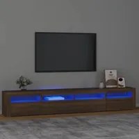 Mobile Porta TV con Luci LED Rovere Marrone 240x35x40 cm cod mxl 13968