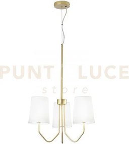 Lampadario a sospensione sally oro 3 luci attacco e14 50x150cm in m...