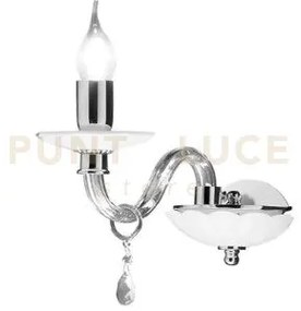 Applique 1306 1 luce fume' e cromo attacco e14 h.20cm