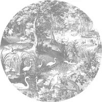 KEK Amsterdam Carta da parati panoramica Engraved Landscapes 13 Circle - BW -  Durchmesser 2,375m
