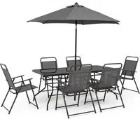 Set Arredo Giardino BIZZOTTO POMPEI Tavolo + 6 Sedie + Ombrellone