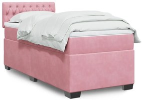 Giroletto A Molle Con Materasso Rosa 100x200 Cm İn Velluto /