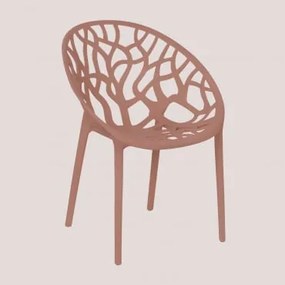 Confezione da 4 sedie da giardino impilabili Ores Terracotta - Sklum