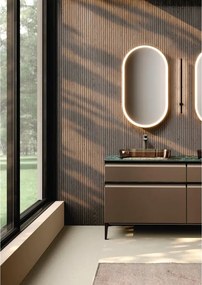 Top per lavabo  L 47 x H 1.2 x P 27 cm verde alpi gres porcellanato C01