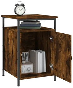 Comodino rovere fumo 40x42x60 cm legno multistrato