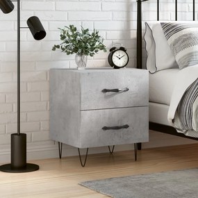 Comodino Grigio Cemento 40x35x47,5 Cm İn Legno Multistrato /