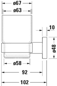 Duravit 99201000 - Porta spazzolini da parete D-CODE, destra, cromo lucido