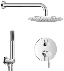Set doccia da incasso con soffione 25 cm e kit doccia completo Nuego