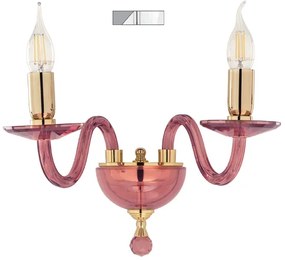 Applique PAGANINI a 2 Luci in vetro lavorato a mano 38 cm Cromo