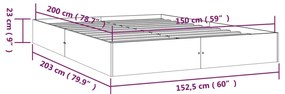 Giroletto Bianco in Legno Massello 150x200 cm King Size