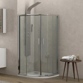 Box doccia semicircolare 80x80 altezza 180cm vetro trasparente | K400 - KAMALU