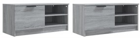 Mobili tv 2 pz grigio sonoma 80x35x36,5 cm in legno multistrato