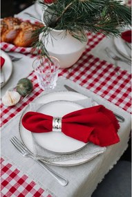 Tovaglia di lino 140x140 cm Red Gingham - Linen Tales