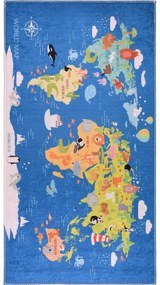 Tappeto per bambini blu lavabile 120x180 cm Animal Atlas – Vitaus