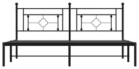 Giroletto con Testiera in Metallo Nero 183x213 cm