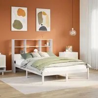 Letto Libreria senza Materasso Bianco 120x200 cm Legno di Pino 3321586