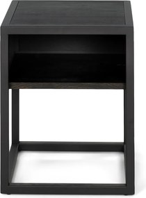 Comodino nero in rovere massiccio con ripiani Diva – Spinder Design