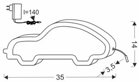 Lampada da scrivania LED per bambini CAR LED/11W/230V nera
