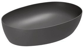 Lavabo D'Appoggio 60x45 Cm Azzurra Ceramica "Elegance Circle" Nero Opaco