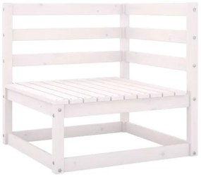 Set Divani da Giardino 5 pz Bianco in Legno Massello di Pino