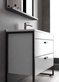Mobile bagno 100cm con struttura metallica nera IKOS-100 - KAMALU